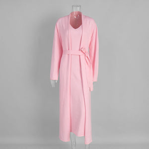Women’s Knit Two - Piece Skirt Set | Solid Color Casual Suit | Autumn 2025 Collection - Negative Apparel