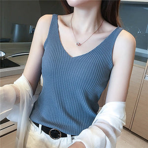 Women’s Knitted Viscose Slim - Fit Sling Top – Elegant Commuter Style - Negative Apparel