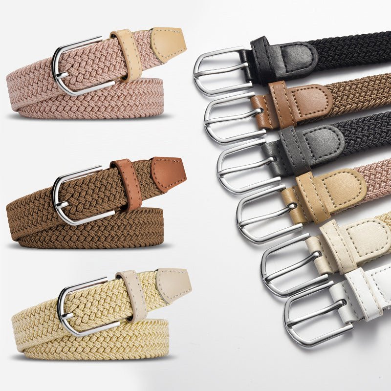 Women's Korean style fashion elastic elastic braided belt unisex student versatile decorative belt - Negative Apparel