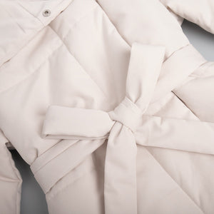 Women’s Long Belted Cotton - Padded Coat | Thick Warm Winter Jacket | Loose Fit Street Style - Negative Apparel