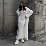 Women’s Long Plush Cardigan Sweater | Thick Nylon Knit | V - Neck Cozy Outerwear | Korean Casual Style | Autumn 2025 Fashion - Negative Apparel