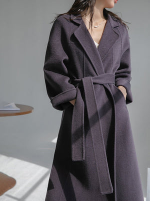 Women’s Long Wool Coat – British Style Elegant Outerwear | Extra Long Warm Woolen Overcoat for Autumn Winter 2025 - Negative Apparel
