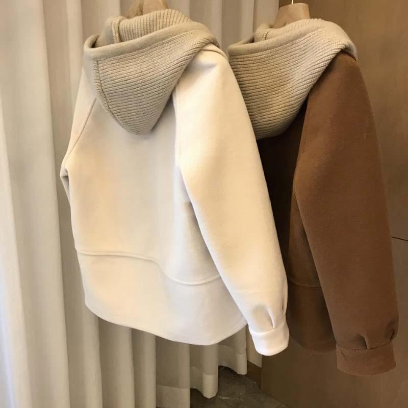 Women’s Loose Polo Collar Wool Jacket – Thick Medium - Long Korean Style, Autumn 2025 Collection - Negative Apparel