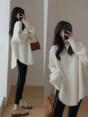 Women’s Loose Pullover Sweater – Japanese & Korean Casual Style, Autumn 2025 - Negative Apparel