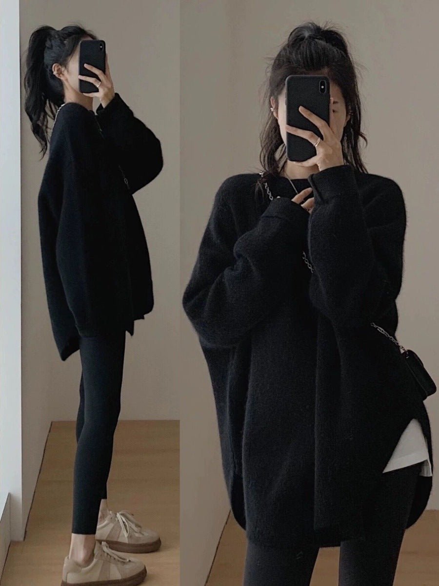 Women’s Loose Pullover Sweater – Japanese & Korean Casual Style, Autumn 2025 - Negative Apparel