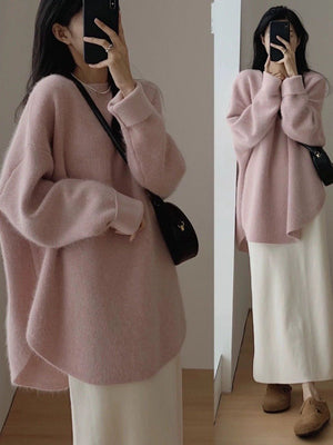 Women’s Loose Pullover Sweater – Japanese & Korean Casual Style, Autumn 2025 - Negative Apparel