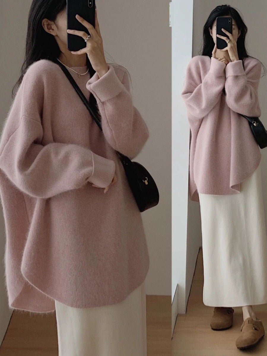 Women’s Loose Pullover Sweater – Japanese & Korean Casual Style, Autumn 2025 - Negative Apparel