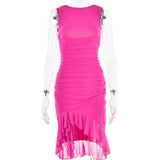 Women’s Milk Silk Sleeveless Bodycon Midi Dress – High Waist Slim Fit European & American Style FD - Negative Apparel