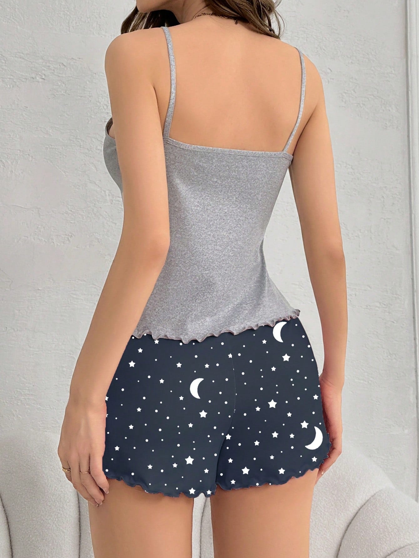 Women's Moon Print Pajama Set - Negative Apparel