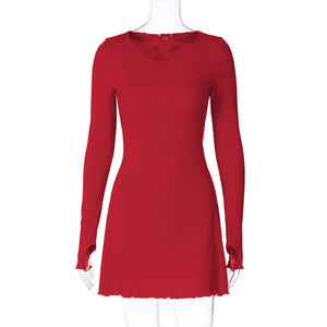 Women's new fashion simple solid color back strap waist dress - Negative Apparel