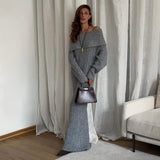 Women’s Off - Shoulder Long Dress | High - Waist Hip Skirt | Elegant Viscose Evening Gown | Celebrity Style Pure Desire Dress – Autumn 2025 - Negative Apparel