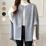 Women’s Plaid Wool Jacket – Long Thick Winter Coat | Elegant Commuter Style Outerwear - Negative Apparel