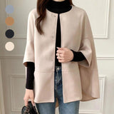 Women’s Plaid Wool Jacket – Long Thick Winter Coat | Elegant Commuter Style Outerwear - Negative Apparel