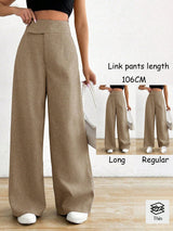 Women's Plain High Waist Casual Pants, Daily Wear - Negative Apparel