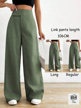 Women's Plain High Waist Casual Pants, Daily Wear - Negative Apparel