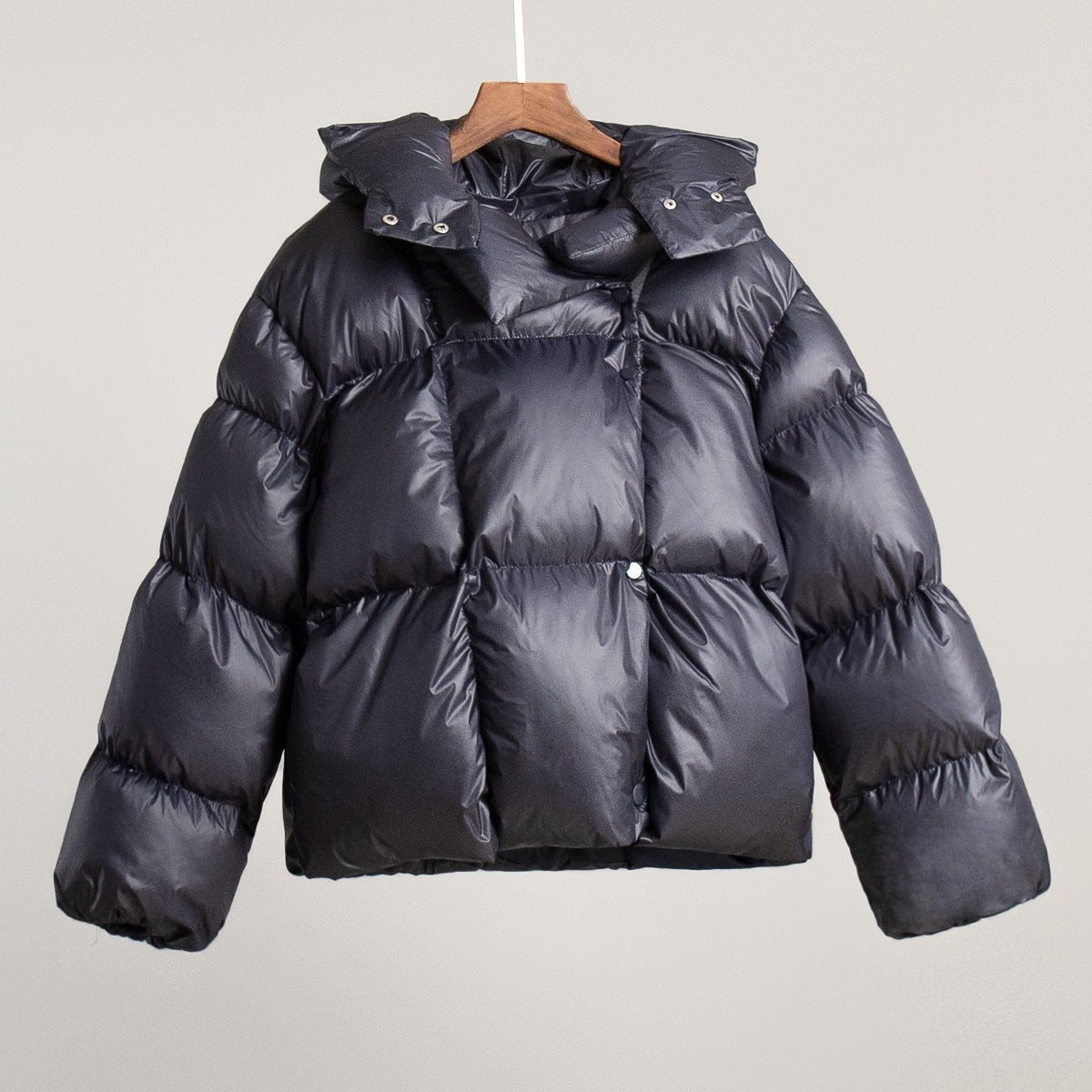 Women's premium cotton - padded jacket trendy style short hooded padded jacket - Negative Apparel