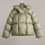 Women's premium cotton - padded jacket trendy style short hooded padded jacket - Negative Apparel