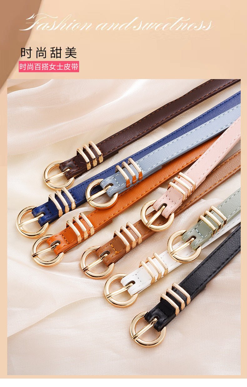 Women's PU leather belt spring and summer Korean version leisure ins style trend fashion personality all - match skirt suit pants belt - Negative Apparel