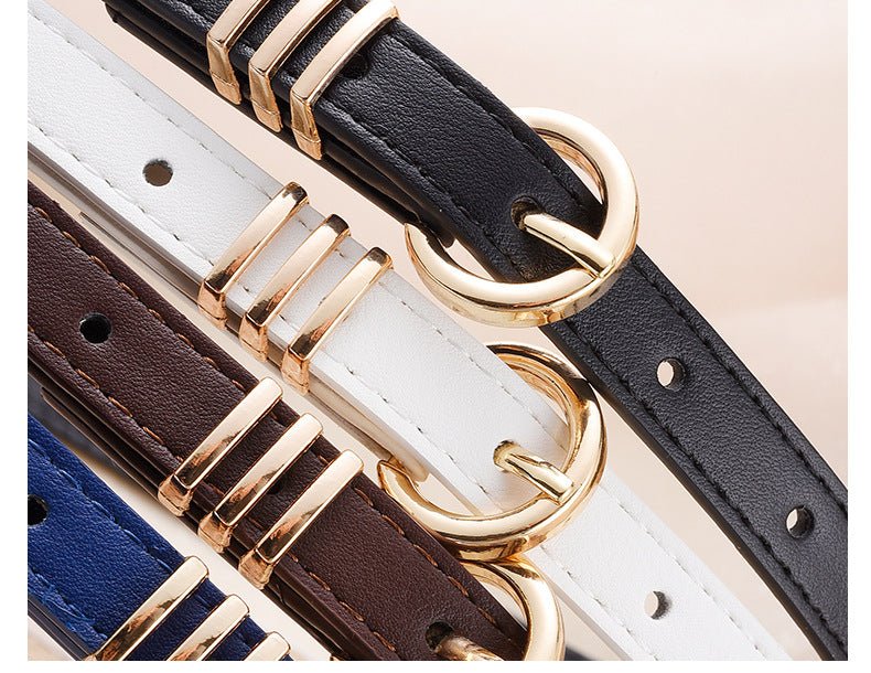 Women's PU leather belt spring and summer Korean version leisure ins style trend fashion personality all - match skirt suit pants belt - Negative Apparel