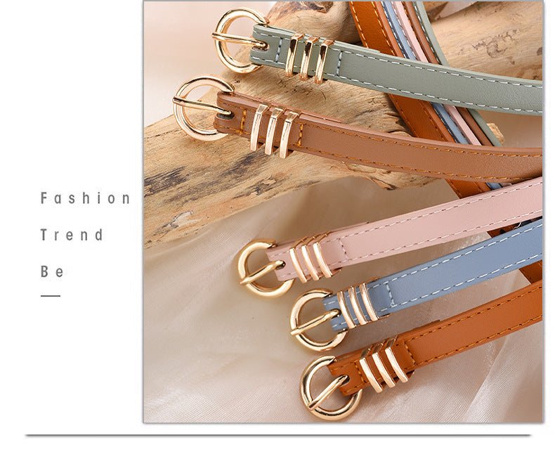 Women's PU leather belt spring and summer Korean version leisure ins style trend fashion personality all - match skirt suit pants belt - Negative Apparel