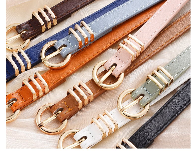 Women's PU leather belt spring and summer Korean version leisure ins style trend fashion personality all - match skirt suit pants belt - Negative Apparel