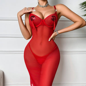 Women’s Red Polyester Role - Playing Costume | Autumn 2025 Three - Point Outfit - Negative Apparel