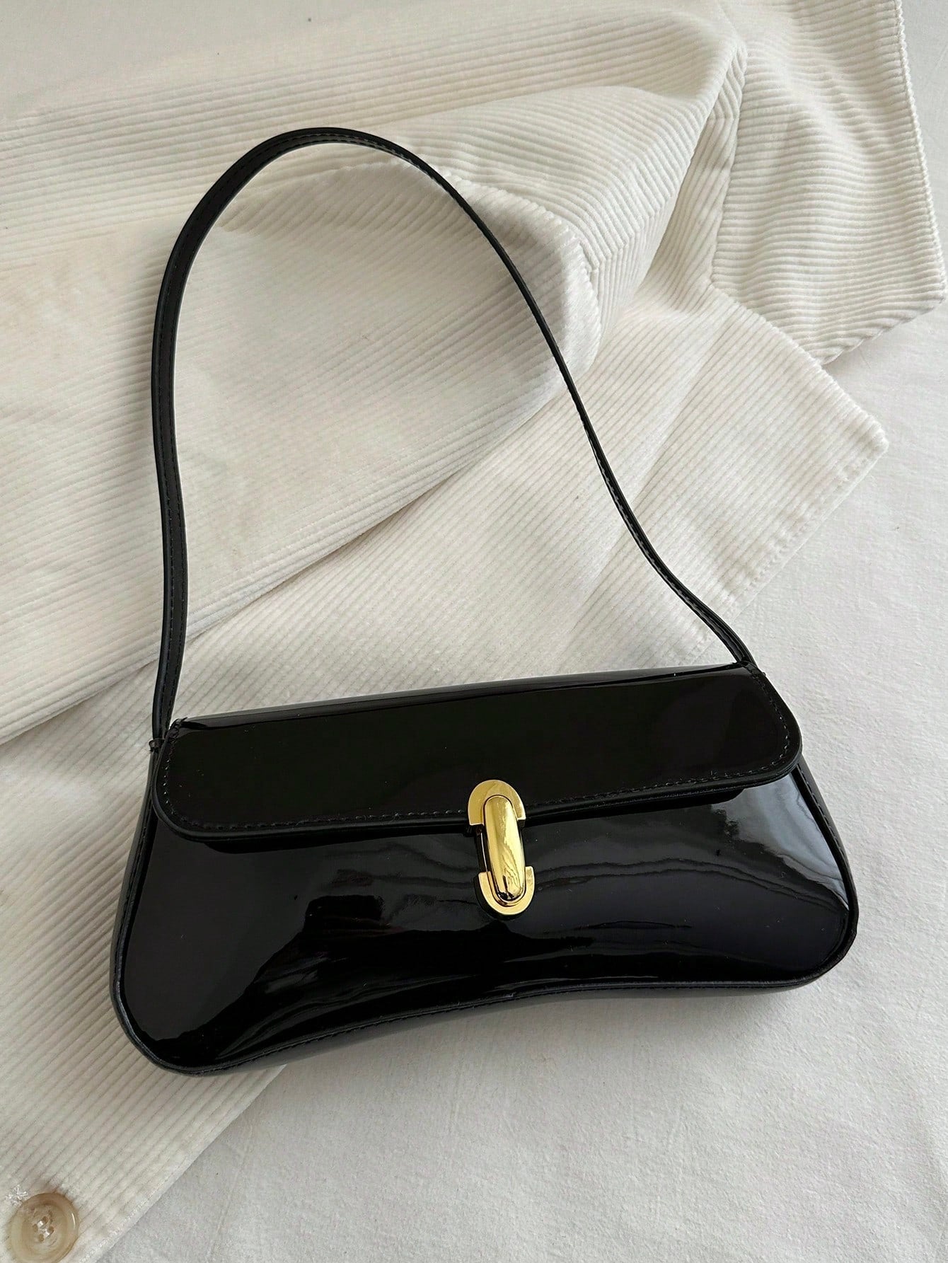 Women's Retro Faux Leather Flap Underarm Shoulder Bag, Suitable For Dates, Outings, Parties And Other Occasions FD - Negative Apparel