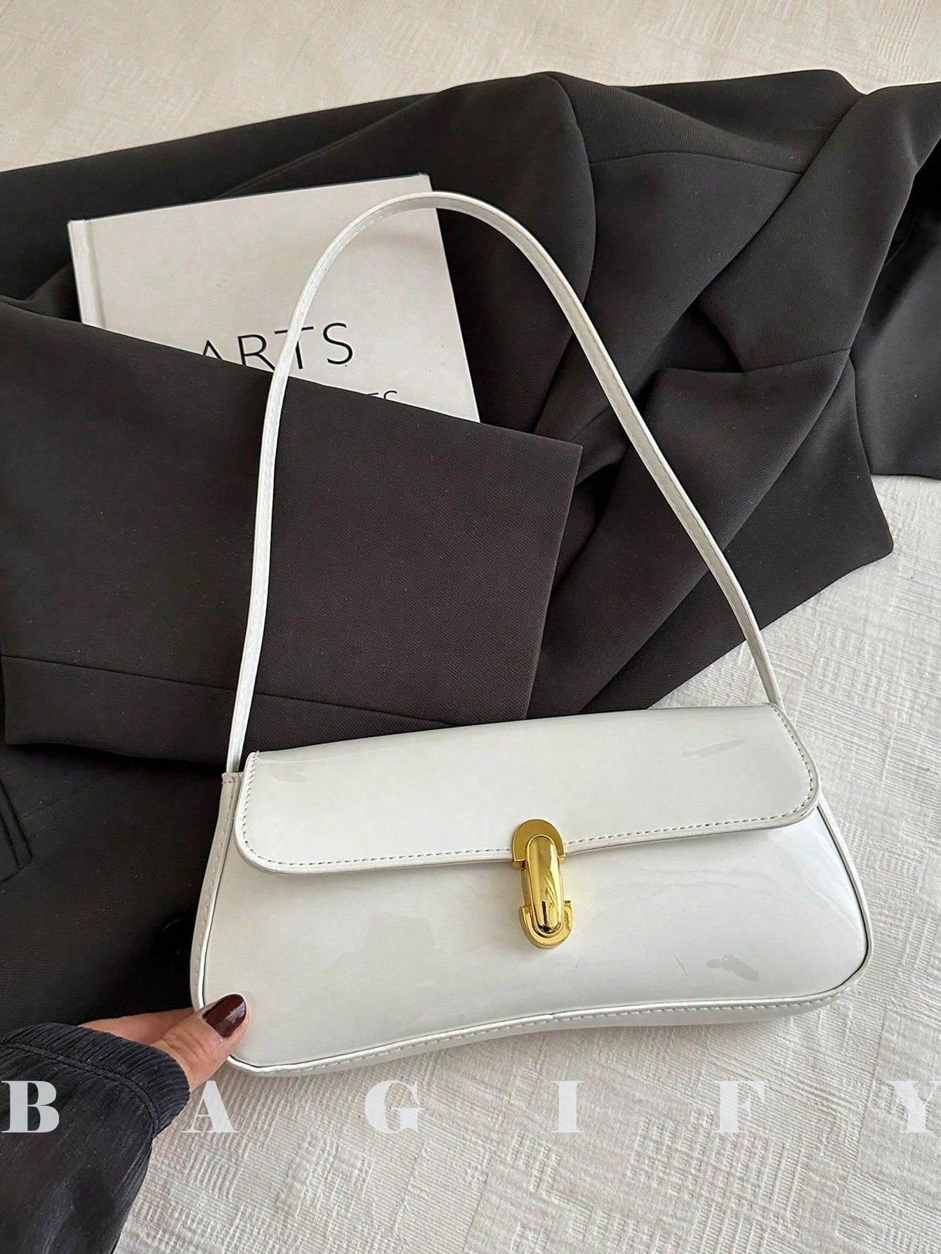 Women's Retro Faux Leather Flap Underarm Shoulder Bag, Suitable For Dates, Outings, Parties And Other Occasions FD - Negative Apparel
