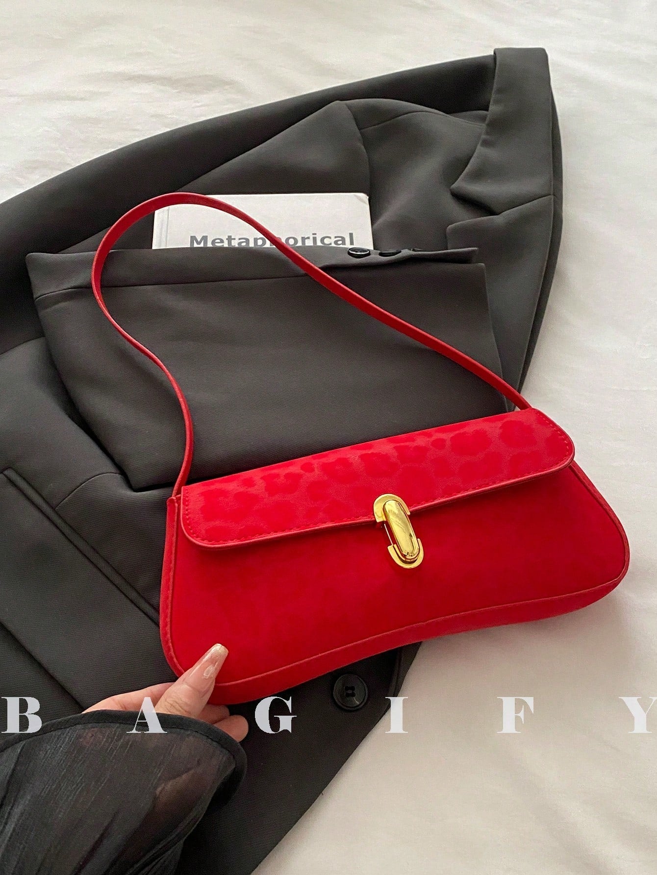 Women's Retro Faux Leather Flap Underarm Shoulder Bag, Suitable For Dates, Outings, Parties And Other Occasions FD - Negative Apparel