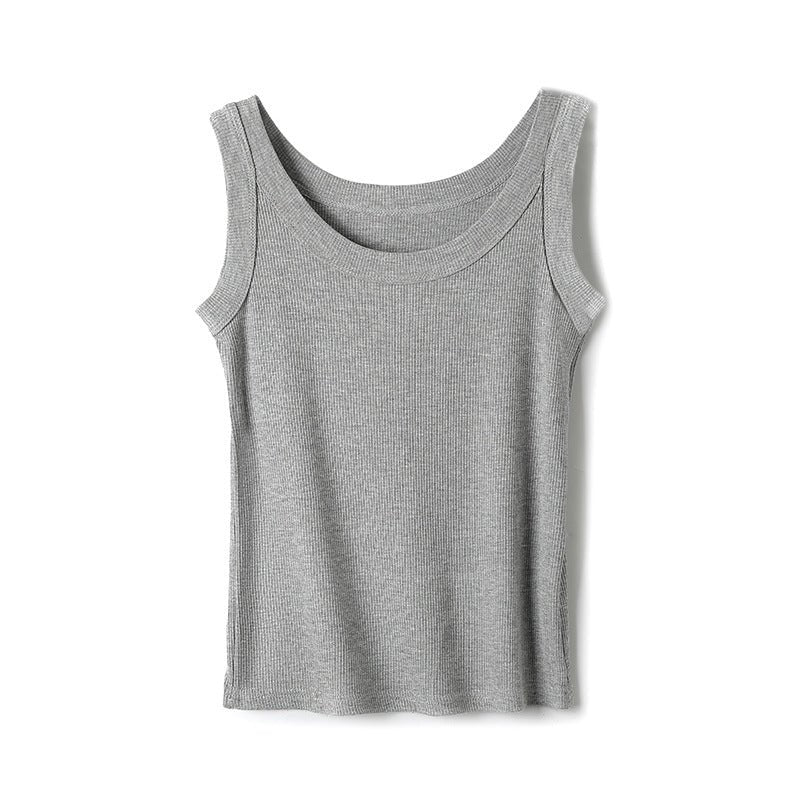 Women’s Ribbed Suspender Vest – Slim - Fit Sleeveless Knit Tank Top, Summer Elastic Base Layer Camisole - Negative Apparel
