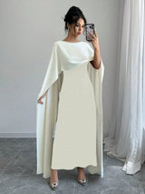 Women's Round Neck Batwing Sleeve Maxi Elegant Party Dress - Negative Apparel