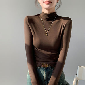 Women’s Semi - Turtleneck Mask Top – Slim Fit Warm Inner & Outer Wear - Negative Apparel