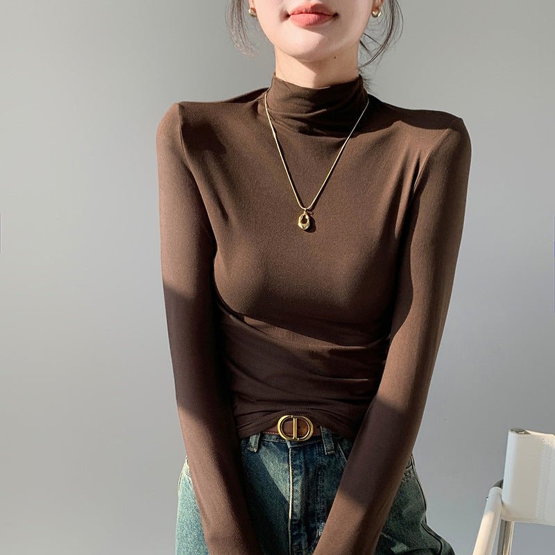 Women’s Semi - Turtleneck Mask Top – Slim Fit Warm Inner & Outer Wear - Negative Apparel