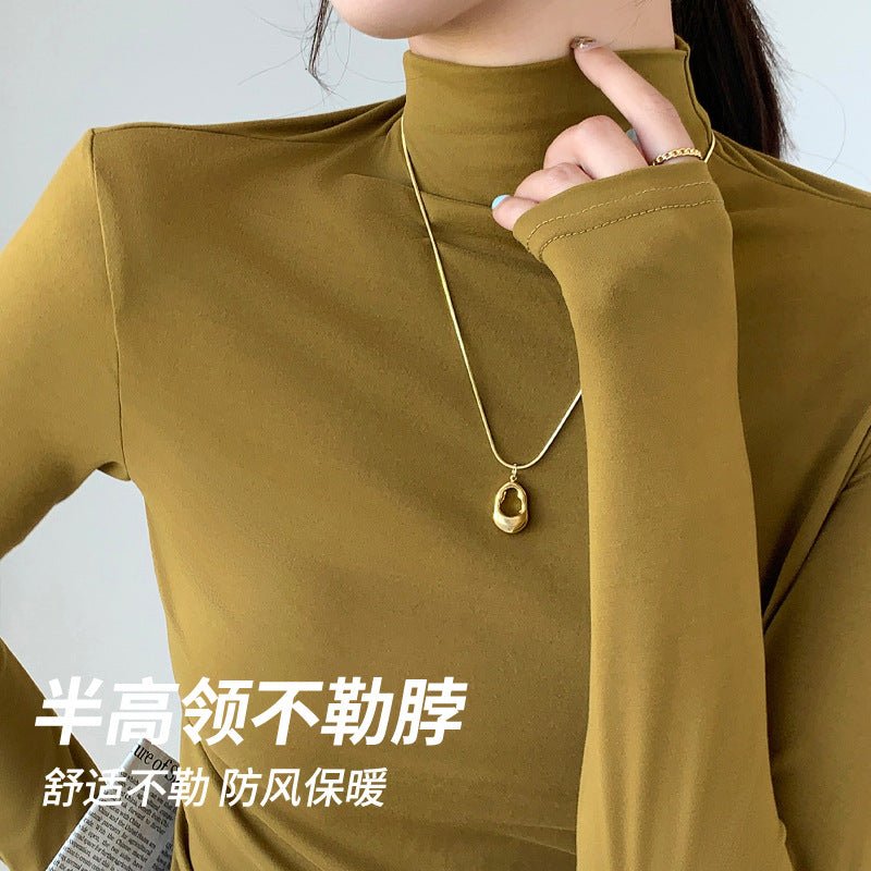 Women’s Semi - Turtleneck Mask Top – Slim Fit Warm Inner & Outer Wear - Negative Apparel