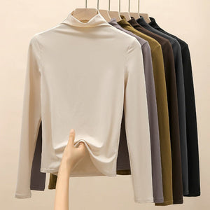 Women’s Semi - Turtleneck Mask Top – Slim Fit Warm Inner & Outer Wear - Negative Apparel