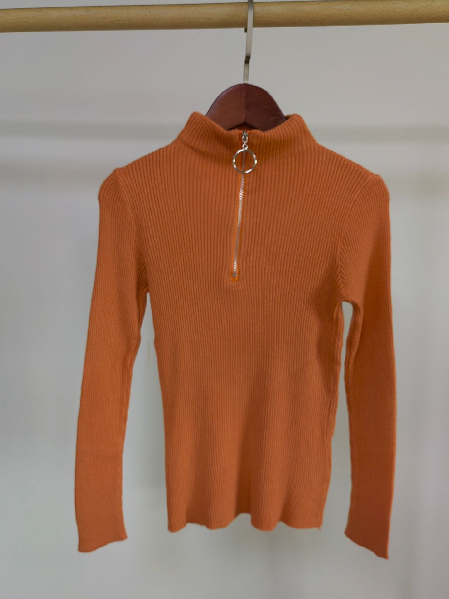 Women’s Semi - Turtleneck Slim - Fit Cardigan – Elegant Core - Spun Knit - Negative Apparel