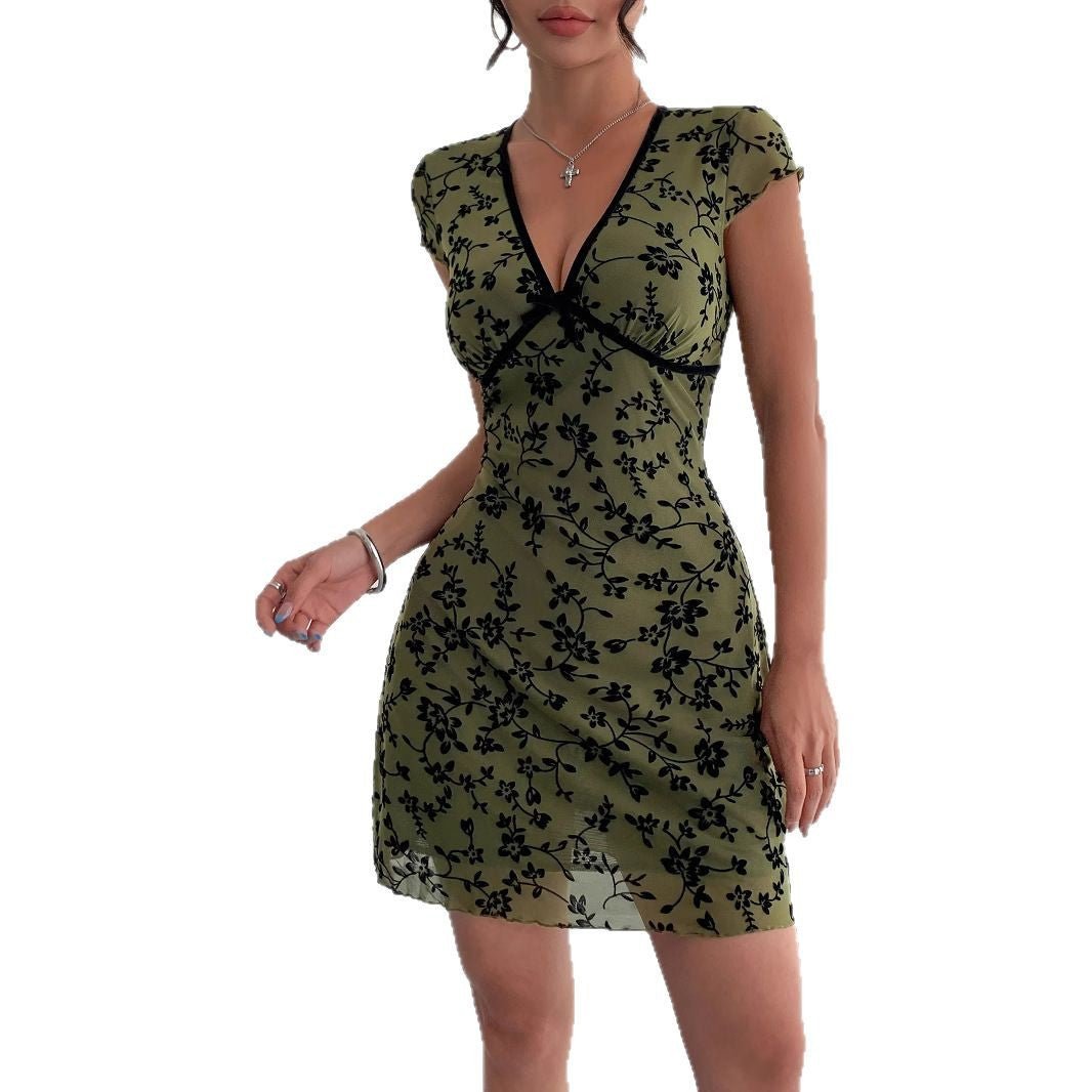 Women's sexy floral V - color A - shaped skirt - Negative Apparel