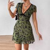Women's sexy floral V - color A - shaped skirt - Negative Apparel