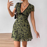 Women's sexy floral V - color A - shaped skirt - Negative Apparel