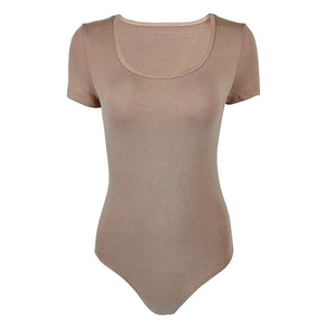 Women’s Sexy Slim Fit Short Sleeve Top – Cotton Spandex Pullover FD - Negative Apparel