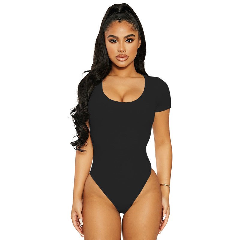 Women’s Sexy Slim Fit Short Sleeve Top – Cotton Spandex Pullover FD - Negative Apparel