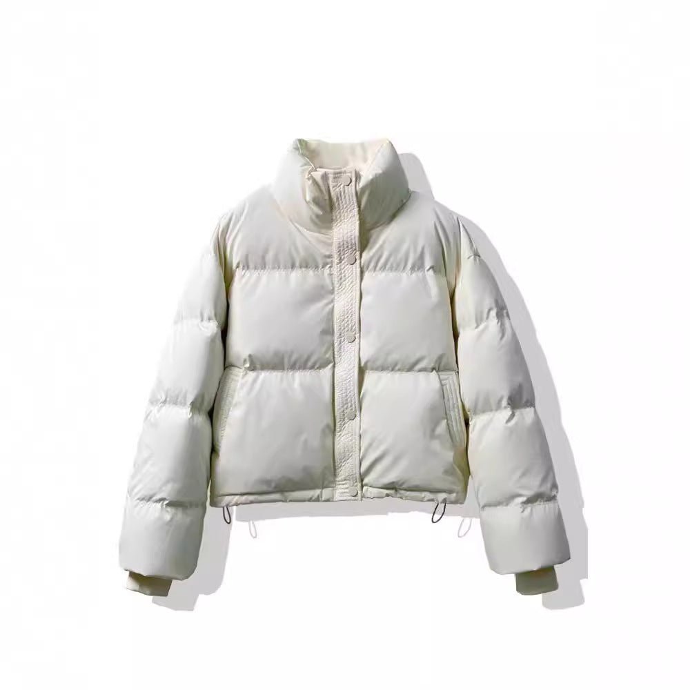 Women’s Short PU Artificial Fur Jacket – Semi - Turtleneck Zipper Coat - Negative Apparel