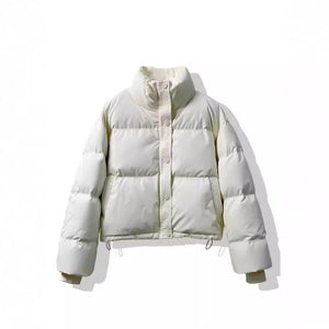 Women’s Short PU Artificial Fur Jacket – Semi - Turtleneck Zipper Coat - Negative Apparel