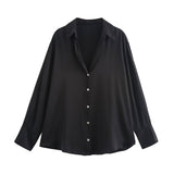 Women's Silk Satin Shirt - 20 Colors - Negative Apparel