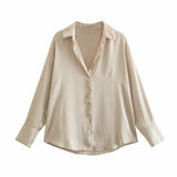 Women's Silk Satin Shirt - 20 Colors - Negative Apparel