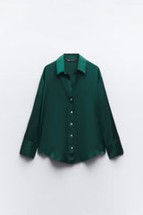 Women's Silk Satin Shirt - 20 Colors - Negative Apparel