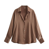 Women's Silk Satin Shirt - 20 Colors - Negative Apparel