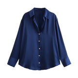 Women's Silk Satin Shirt - 20 Colors - Negative Apparel