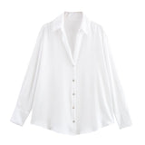 Women's Silk Satin Shirt - 20 Colors - Negative Apparel