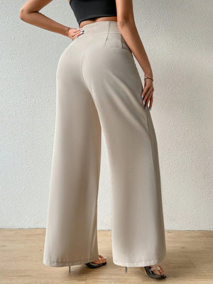 Women's Simple Casual Elegant Resort & Commute Abstract Print High Waist Wide Leg Pants Baggy Women Pants - Negative Apparel